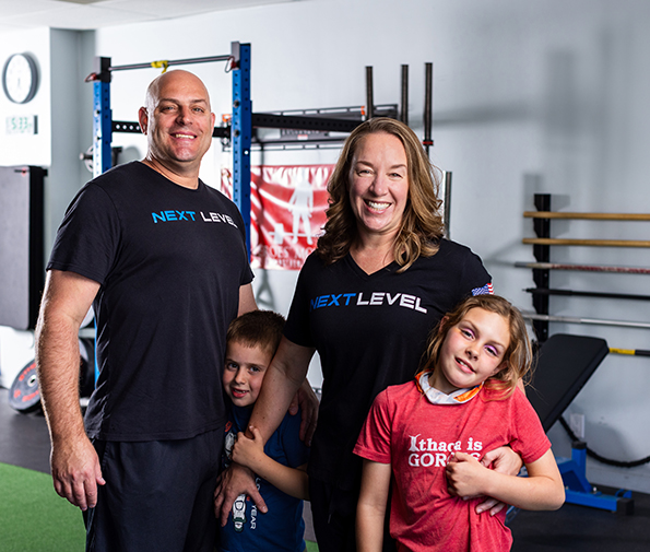 Next Level CEO Amy Wunsch with family